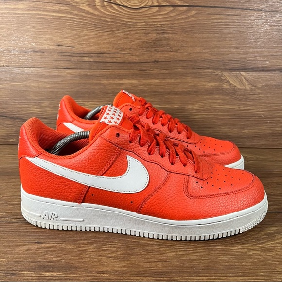 Nike Other - Nike Air Force 1 Low ‘07 ‘Team Orange’ Leather Sneakers Men’s Size 11 Shoes